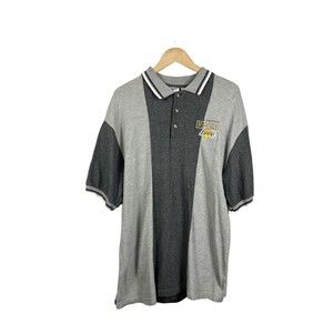 Pro Edge Vintage Mens Los Angeles Lakers Embroidered Gray Polo Size Large